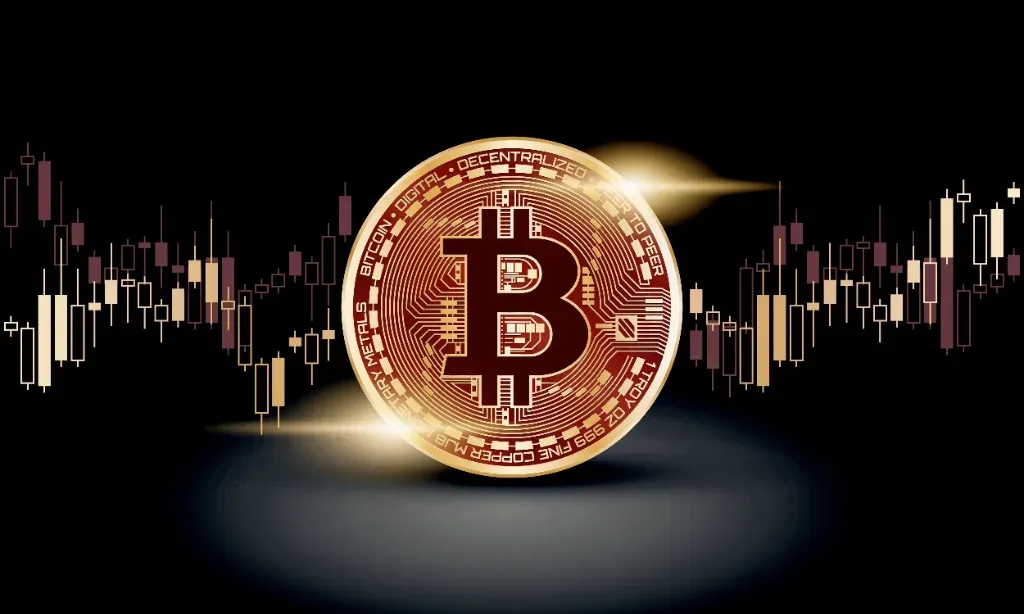 Bitcoin – grafika przedstawiająca popularną kryptowalutę